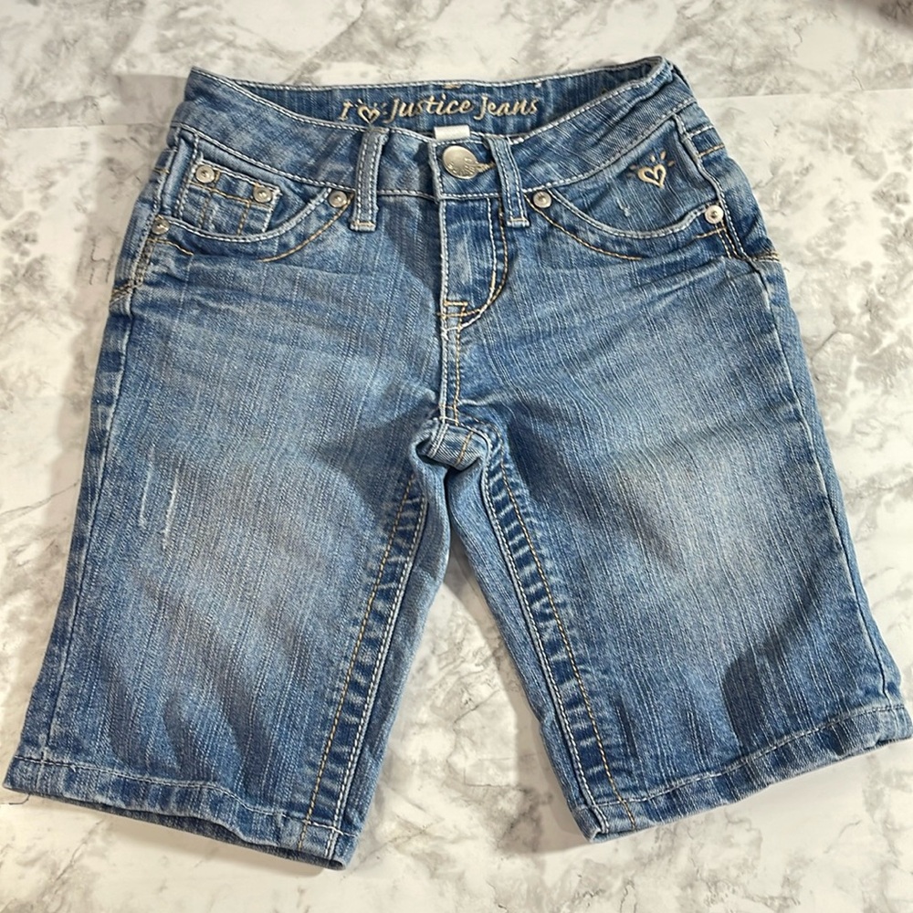 Justice Jeans Denim Girls Simply Low Shorts Size 7R